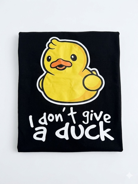 Tops - "I don't give a duck" Black Graphic Tee